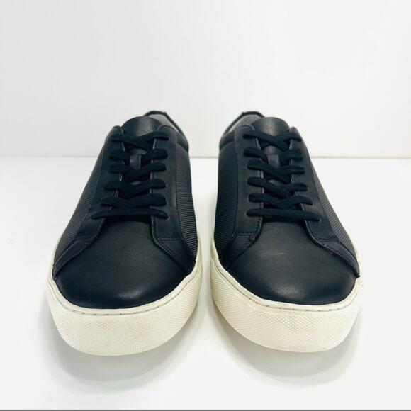 TCG Kennedy Men Sneaker Size 12 Black Premium Leather & Fabric Laced Low Top New - Picture 9 of 16